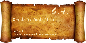 Orsós Adélia névjegykártya